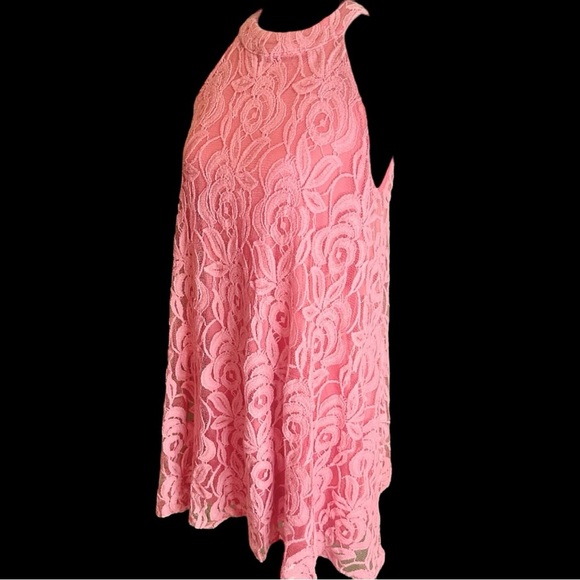 Altar’d State Pink Mauve Lace A-Line Mini Dress Size Large - Picture 5 of 10
